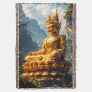 Lord Buddha of the Golden Land Throw Blanket