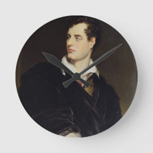 Lord Byron after a Portrait painted by Thomas Phil Round Clock