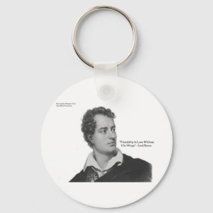 Lord Byron "Love W/O Wings" Quote Gifts & Tees Key Ring