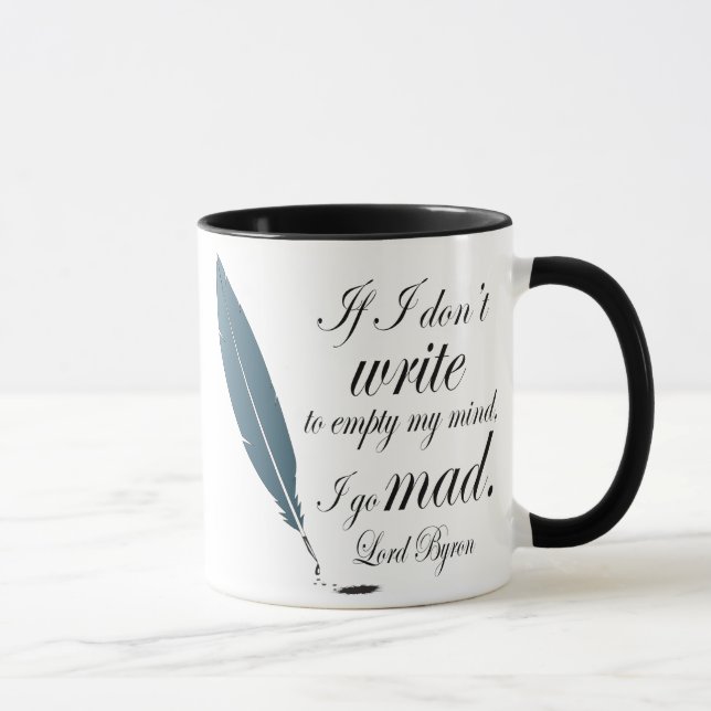 Lord Byron Writing Quote Mug Reading Gift (Right)