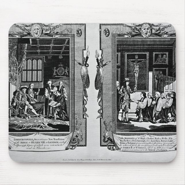 Lord Cromwell presents the bible to Henry VIII Mouse Pad (Front)