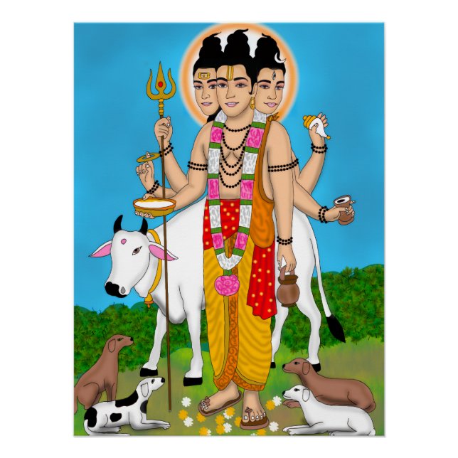 Lord Dattatreya Clock Poster (Front)