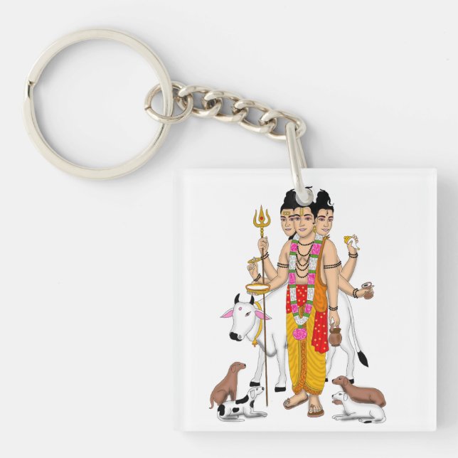 Lord Dattatreya Keychain (Front)