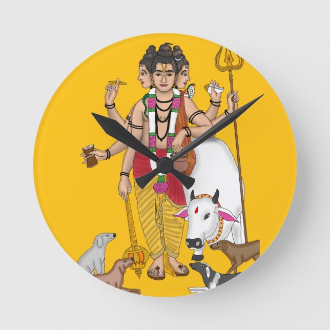 Lord Dattatreya T Round Clock (Front)
