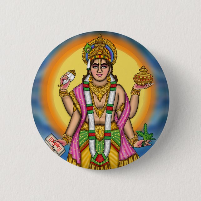 Lord Dhanvantari Button (Front)