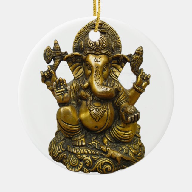 LORD GANESH HINDU GOD CERAMIC TREE DECORATION (Front)