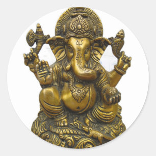 LORD GANESH HINDU GOD CLASSIC ROUND STICKER