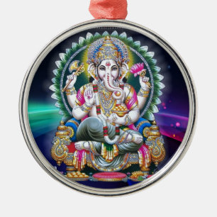 LORD GANESH HINDU GOD METAL TREE DECORATION