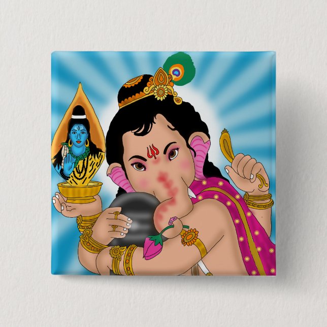 Lord Ganesha Button (Front)