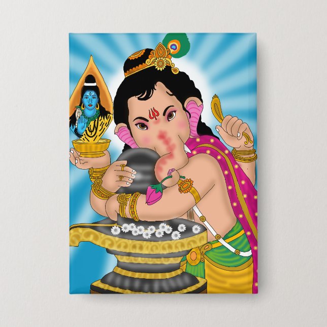 Lord Ganesha Button (Front)