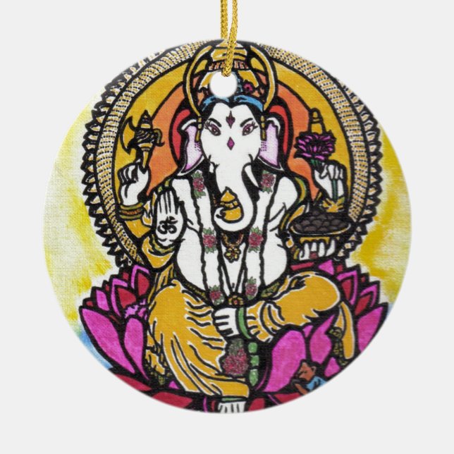 Lord Ganesha Ceramic Tree Decoration (Front)