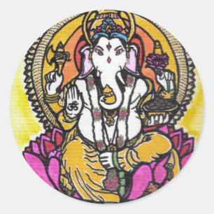 Lord Ganesha Classic Round Sticker