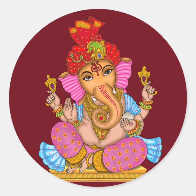 Lord Ganesha Glossy Waterproof Sticker (Front)