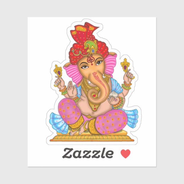 Lord Ganesha Glossy Waterproof Sticker (Sheet)