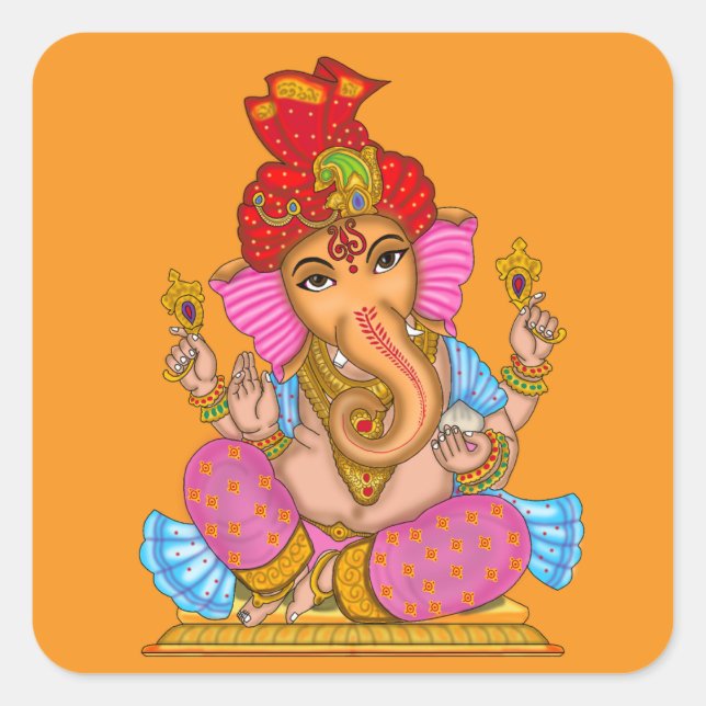 Lord Ganesha Glossy Waterproof Sticker (Front)