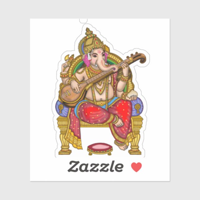 Lord Ganesha Glossy Waterproof Sticker (Sheet)