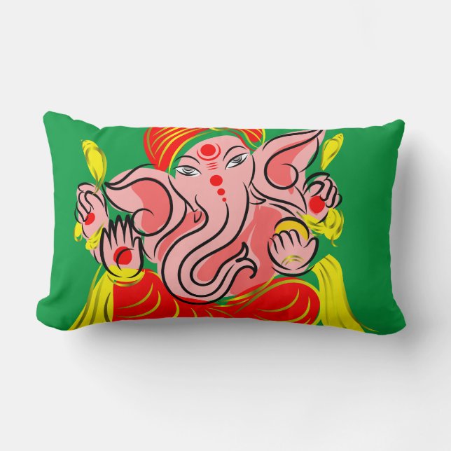 Lord Ganesha Lumbar Cushion (Front)