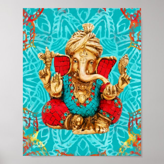 Lord Ganesha  - Mixed Media Poster (Front)