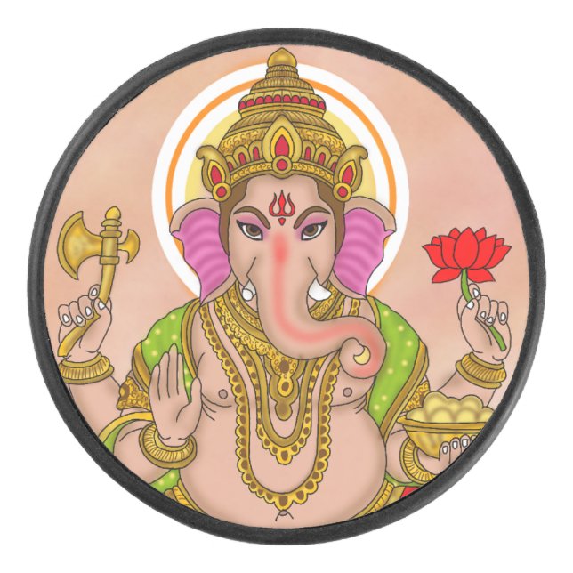 Lord Ganesha Mouse Pad Hockey Puck (Front)