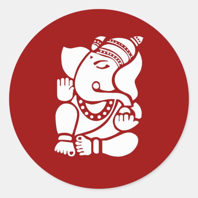 Lord Ganesha Sign Classic Round Sticker (Front)