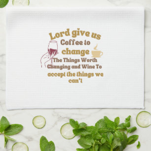 Lord give us coffee   Humourous Playful Faith Gift Tea Towel
