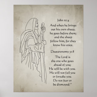 Lord Good Shephere Go Before You Bible Scripture Poster