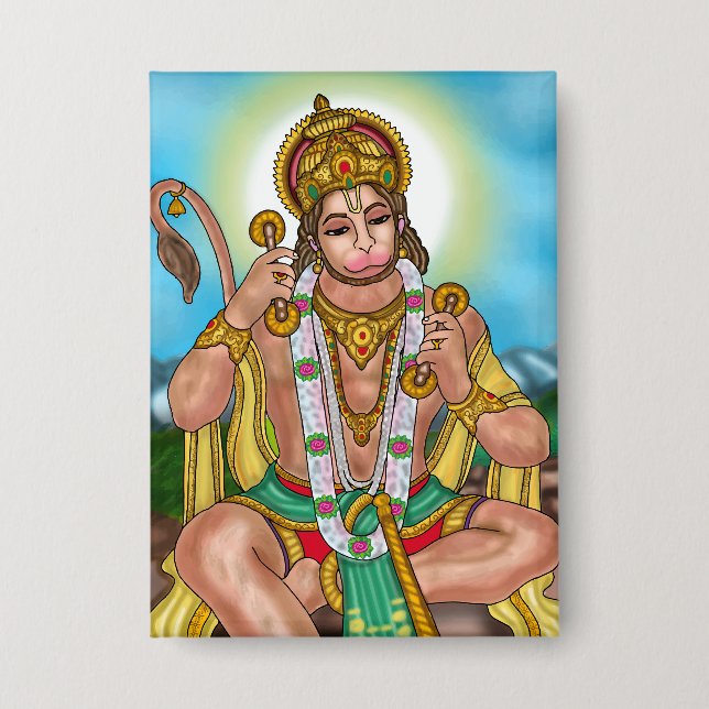 Lord Hanuman Button (Front)