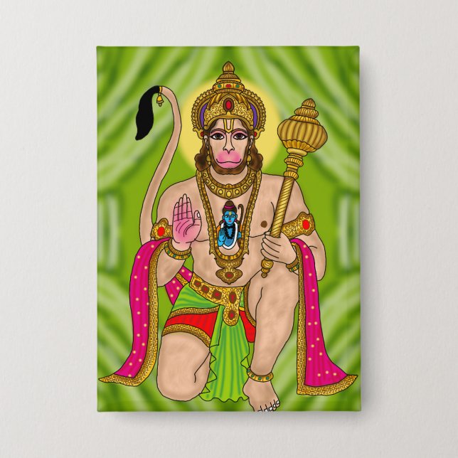 Lord Hanuman Button (Front)