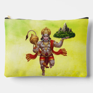 Lord Hanuman Flying Lifting Mountain Accessory Pouch