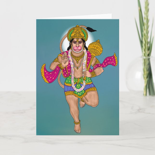 Lord Hanuman Greeting Card (Front)