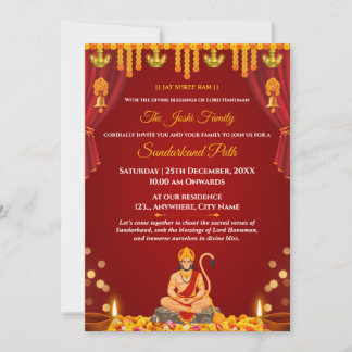 Lord Hanuman Sundarkand Path Invitation