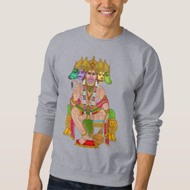 Lord Hanuman Sweatshirt | Powerful Hindu Devta Han (Front)