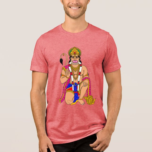 Lord Hanuman T-Shirt Tri-Blend Shirt (Front)