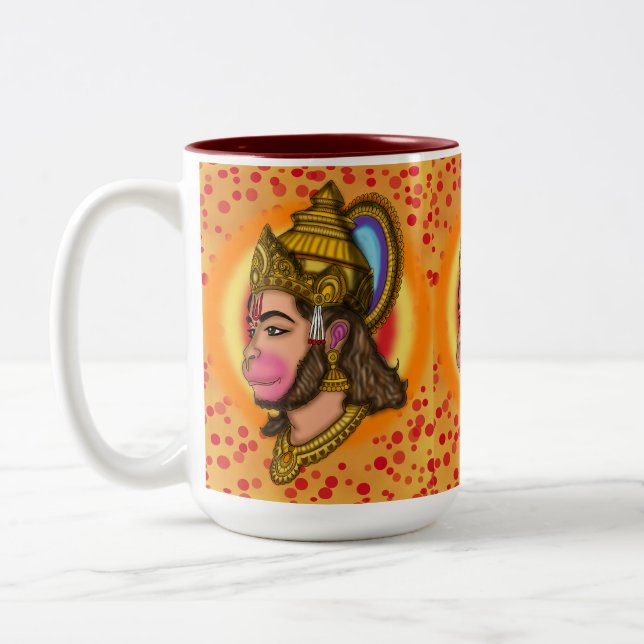 Lord Hanuman  Two-Tone Coffee Mug (Left)