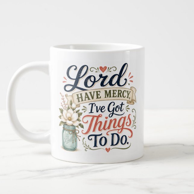 Lord have mercy, large coffee mug (Left)