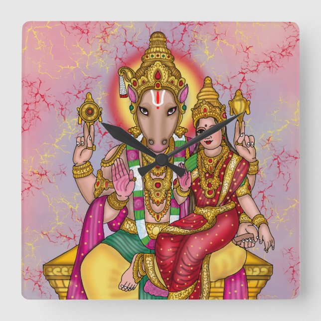 Lord Hayagriva Wall Clock  (Front)