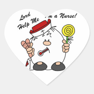 Lord Help Me I'm a Nurse Heart Sticker