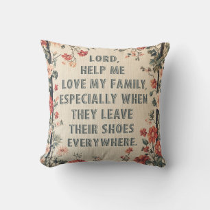 Lord Help Me Love My Family – Funny Needlepoint Cushion
