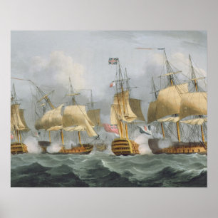 Lord Howe in the Queen Charlotte, Breaking the Ene Poster