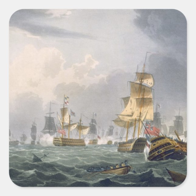 Lord Howe's Victory, 1st June 1794, engraved by Th Square Sticker (Front)