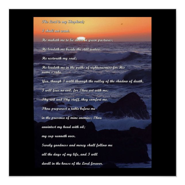 Lord is my shepherd prayer poster (Front)