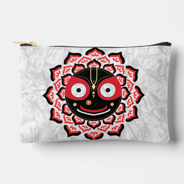 Lord Jagannath Face Chakra Hindu Deity Accessory Pouch (Front)