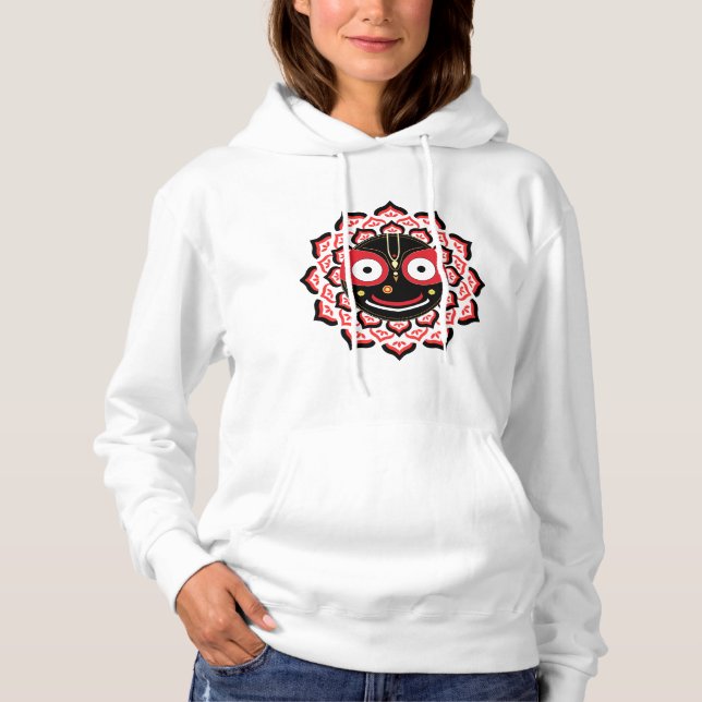 Lord Jagannath Face Chakra Hindu Deity Hoodie (Front)