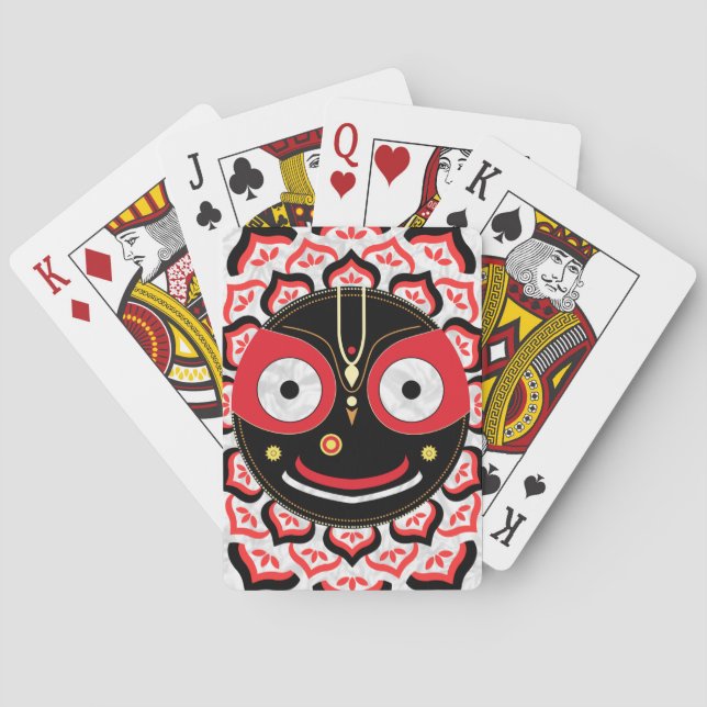 Lord Jagannath Face Chakra Hindu Deity Playing Cards (Back)