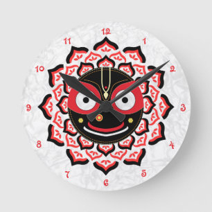 Lord Jagannath Face Chakra Hindu Deity Round Clock