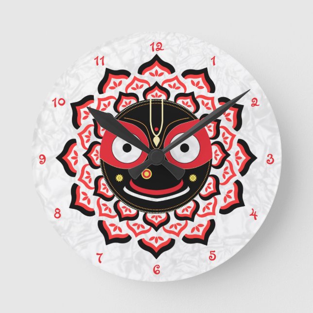 Lord Jagannath Face Chakra Hindu Deity Round Clock (Front)