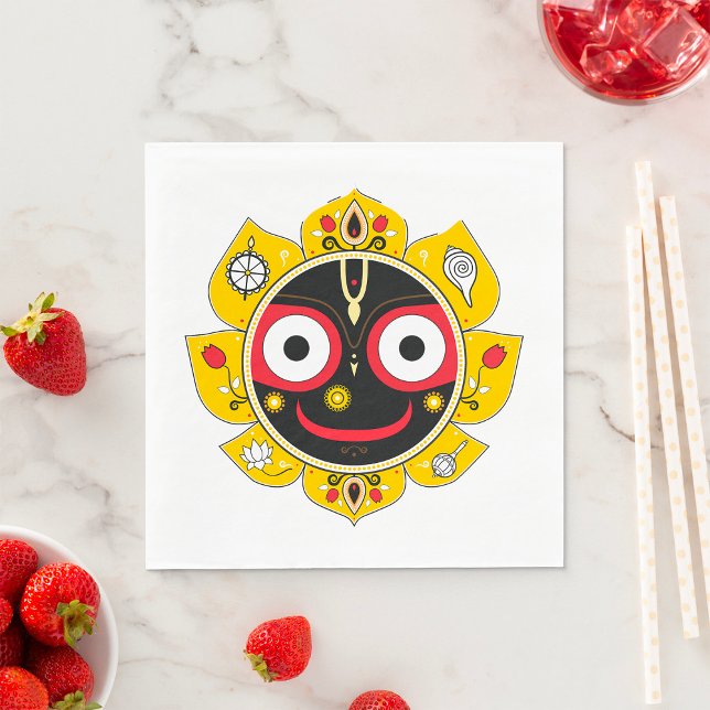 Lord Jagannath Face Hindu Deity Spiritual Napkin (Creator Uploaded)