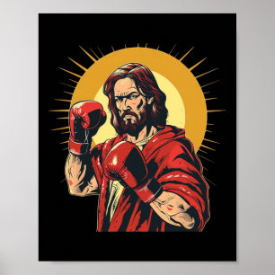 Lord Jesus And God In Boxing Ring Costume For Spor Poster