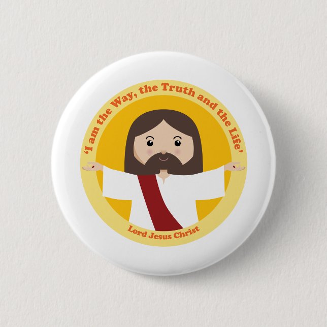 Lord Jesus Christ 6 Cm Round Badge (Front)