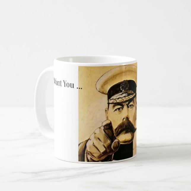 Lord Kitchener Tea Mug ,I Want You .. (Front Left)